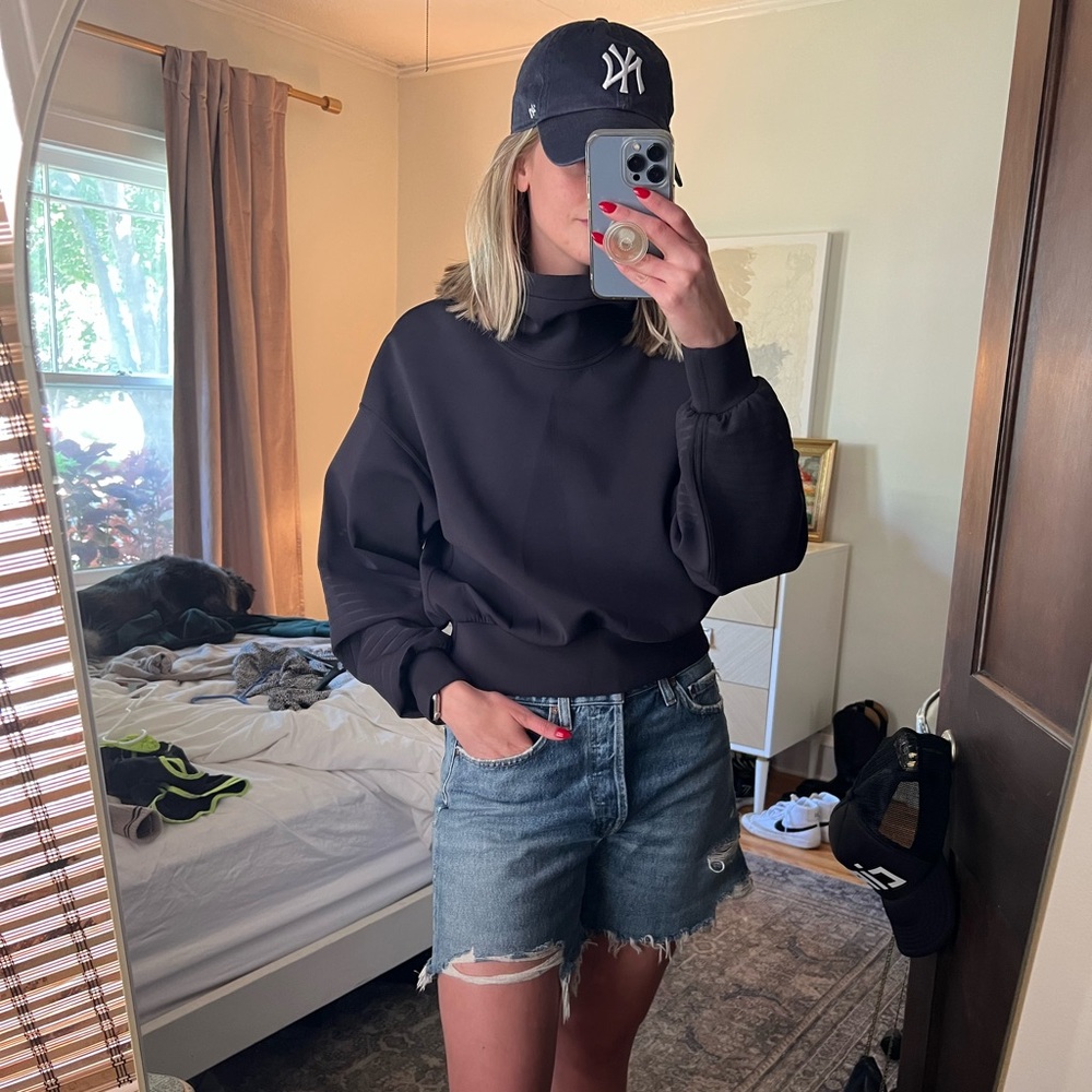 Lululemon black cowl neck sweater with dolman sleeve